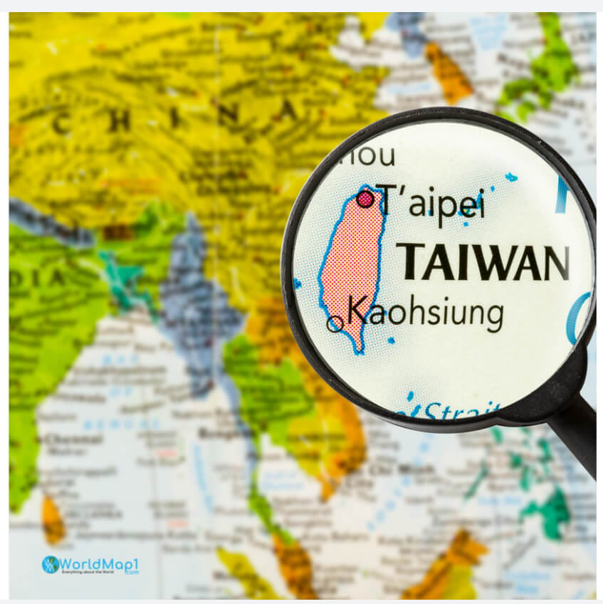 Magnified Map of Taiwan